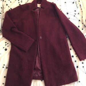 Maroon Teddy Bear Coat